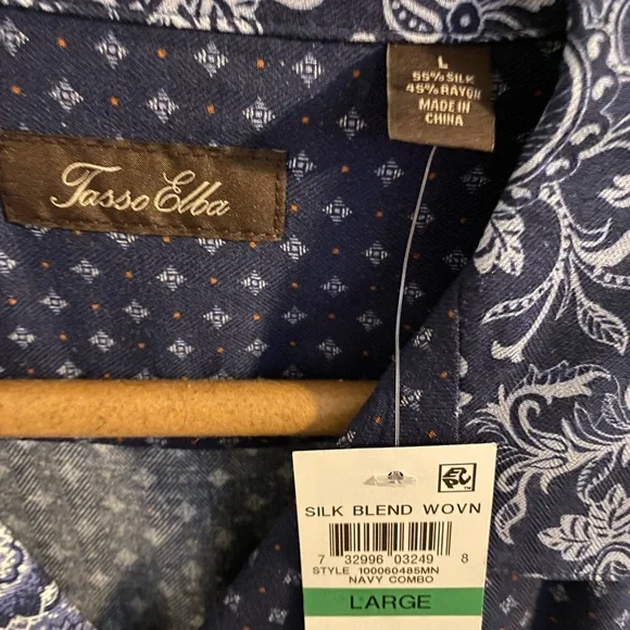 Mens Silk Blend Large Shirt - Picture 2 of 7